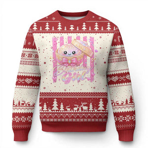 Birthday Girl Cute Glitter Dumpling Ugly Christmas Sweater Kawaii Food Squishy Summer Stripes