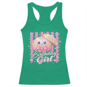 Birthday Girl Cute Glitter Dumpling Racerback Tank Top Kawaii Food Squishy Summer Stripes