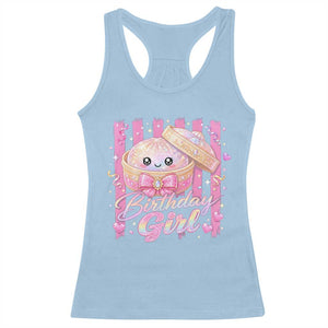 Birthday Girl Cute Glitter Dumpling Racerback Tank Top Kawaii Food Squishy Summer Stripes