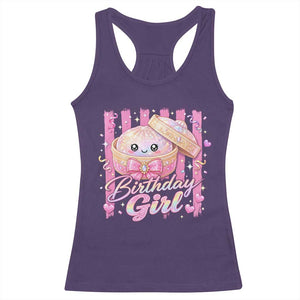 Birthday Girl Cute Glitter Dumpling Racerback Tank Top Kawaii Food Squishy Summer Stripes