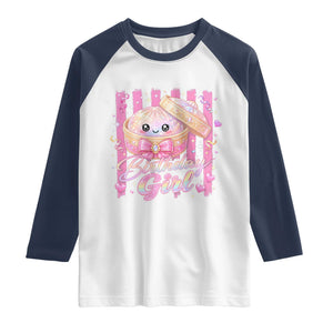 Birthday Girl Cute Glitter Dumpling Raglan Shirt Kawaii Food Squishy Summer Stripes