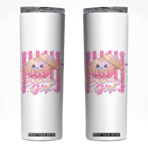 Birthday Girl Cute Glitter Dumpling Skinny Tumbler Kawaii Food Squishy Summer Stripes