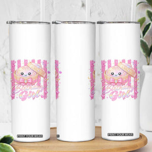 Birthday Girl Cute Glitter Dumpling Skinny Tumbler Kawaii Food Squishy Summer Stripes