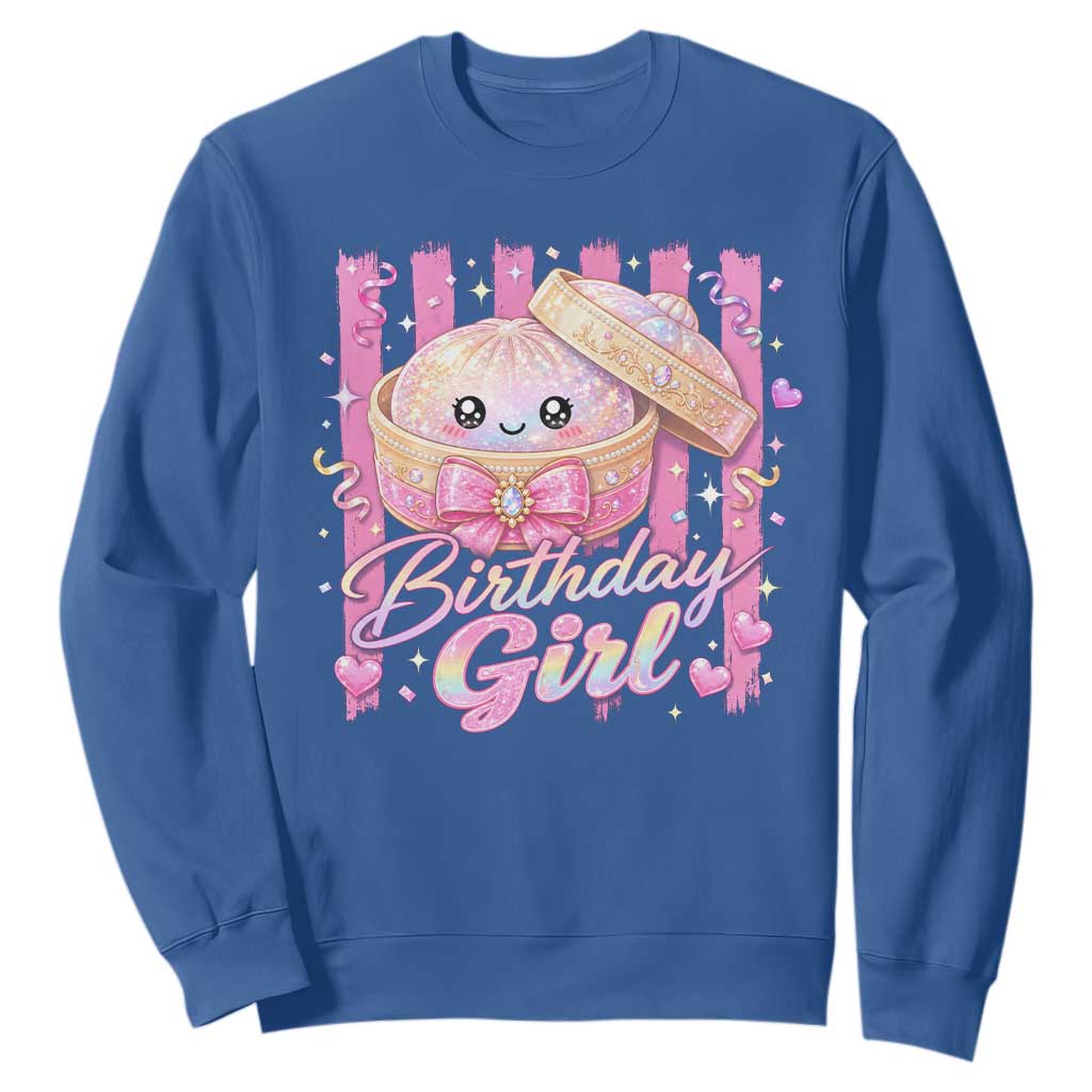 Birthday Girl Cute Glitter Dumpling Sweatshirt Kawaii Food Squishy Summer Stripes