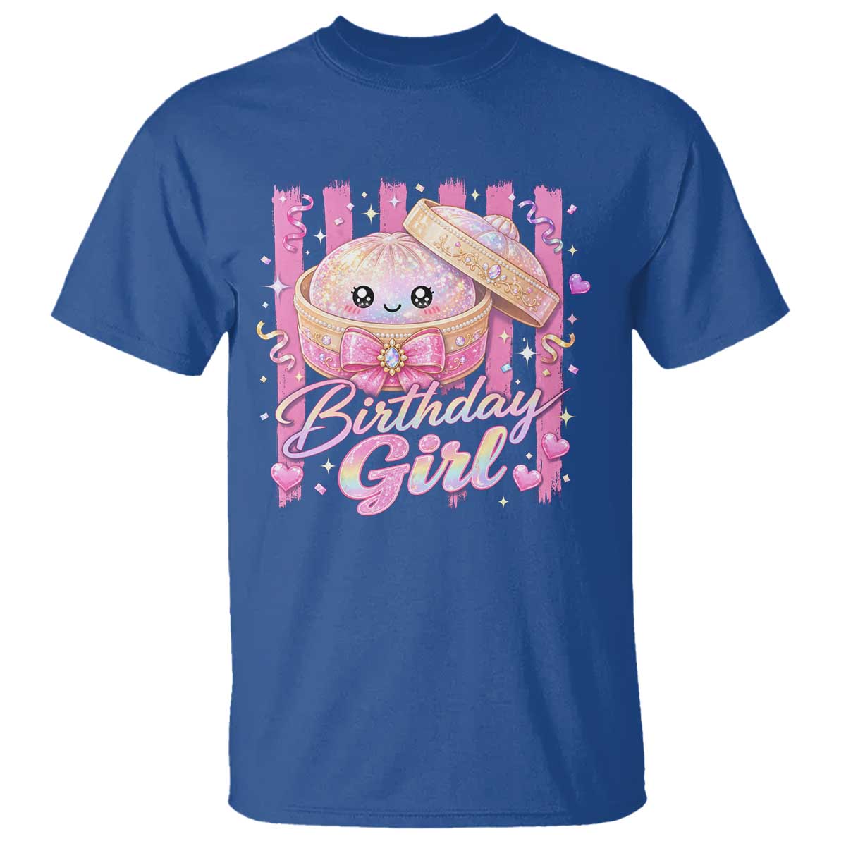 Birthday Girl Cute Glitter Dumpling T Shirt Kawaii Food Squishy Summer Stripes