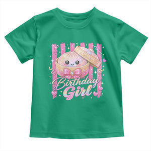 Birthday Girl Cute Glitter Dumpling Toddler T Shirt Kawaii Food Squishy Summer Stripes