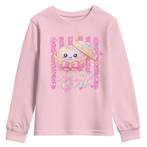 Birthday Girl Cute Glitter Dumpling Youth Sweatshirt Kawaii Food Squishy Summer Stripes