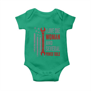 I Love One Woman And Several Power Tools Baby Onesie Funny Mechanic Handyman Carpenter TS11 Irish Green Print Your Wear