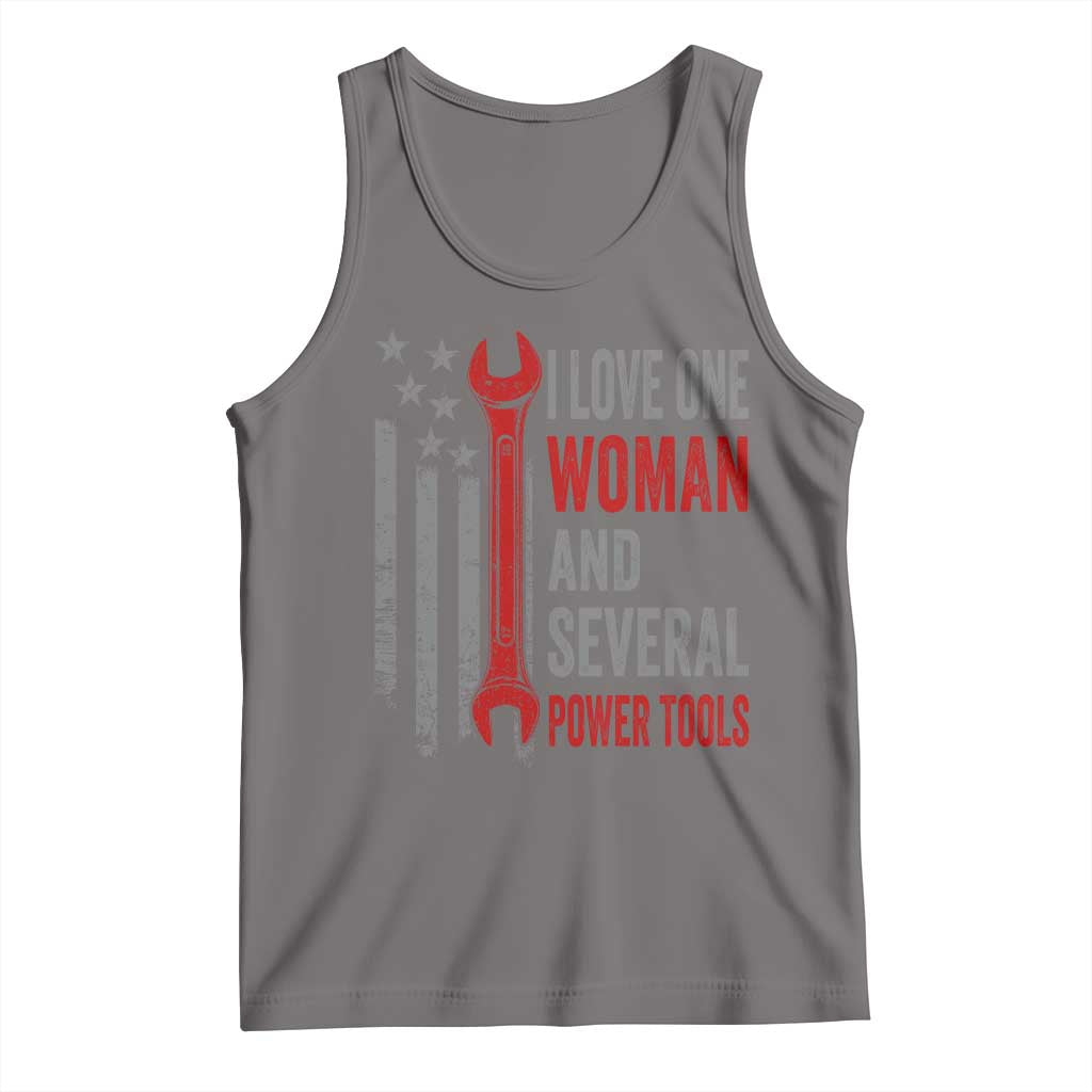 I Love One Woman And Several Power Tools Tank Top Funny Mechanic Handyman Carpenter TS11 Deep Heather Print Your Wear