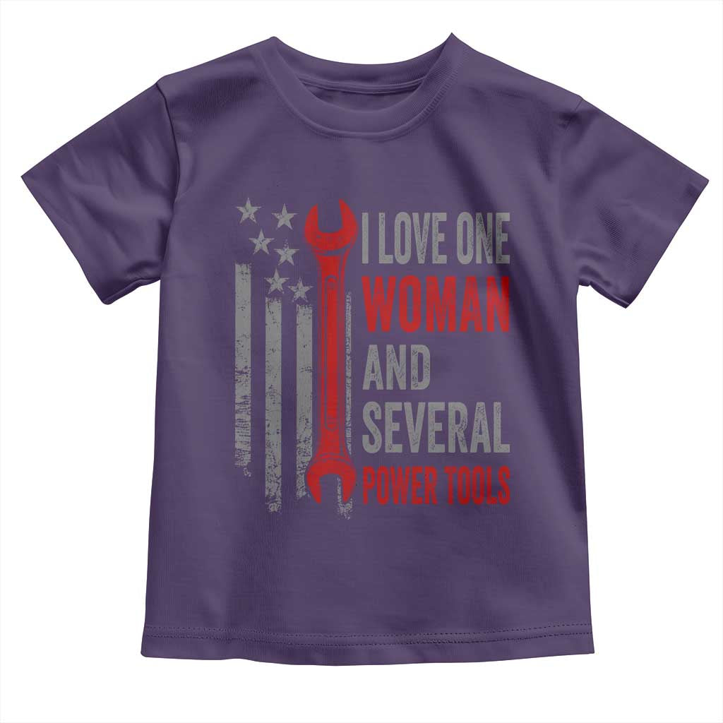 I Love One Woman And Several Power Tools Toddler T Shirt Funny Mechanic Handyman Carpenter TS11 Purple Print Your Wear