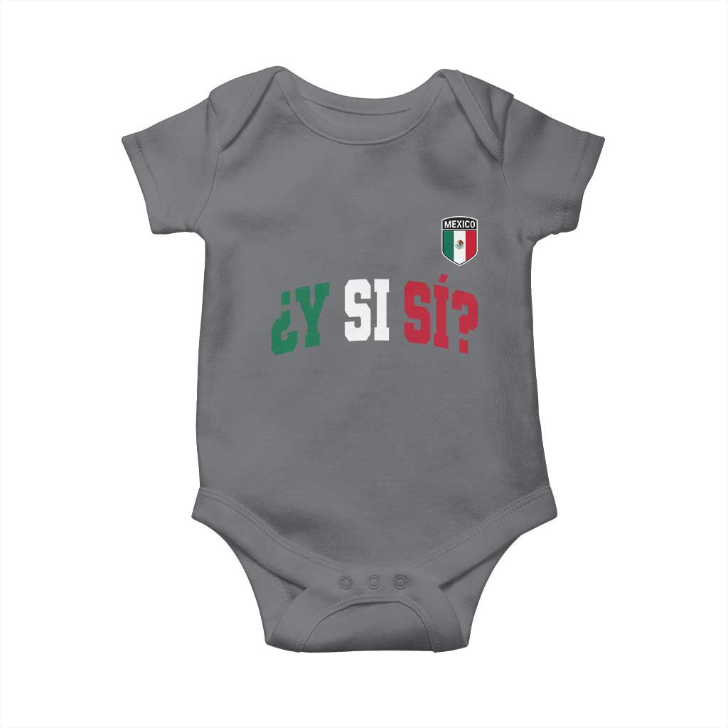 Mexican Y Si Si Football Jersey Style Baby Onesie Funny Mexico Roots TS11 Charcoal Print Your Wear