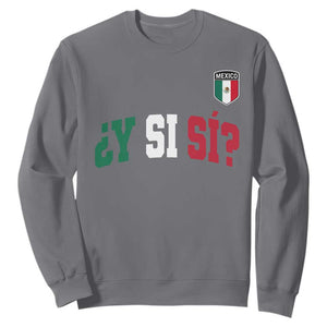 Mexican Y Si Si Football Jersey Style Sweatshirt Funny Mexico Roots TS11 Charcoal Print Your Wear