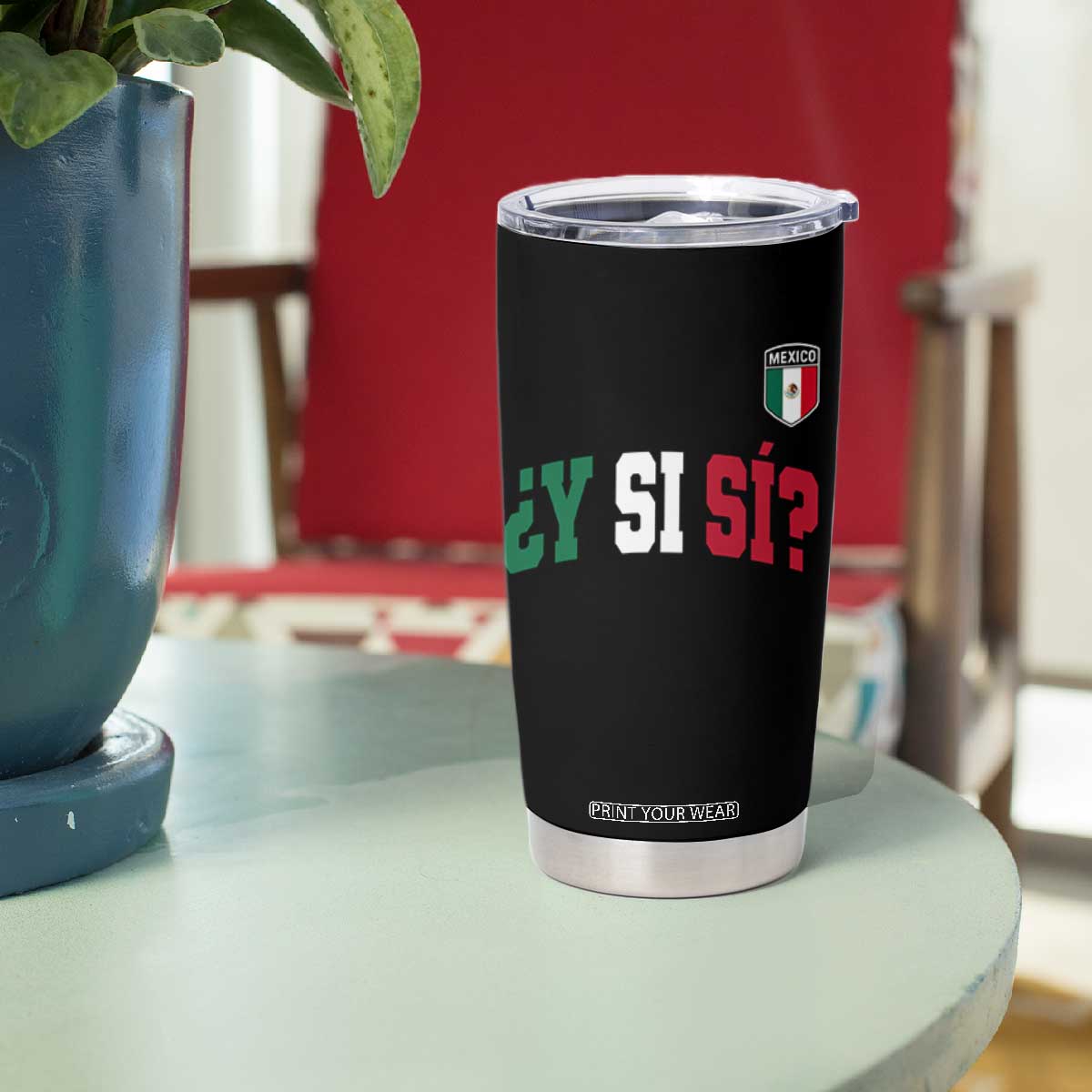 Mexican Y Si Si Football Jersey Style Tumbler Cup Funny Mexico Roots TS11 Print Your Wear