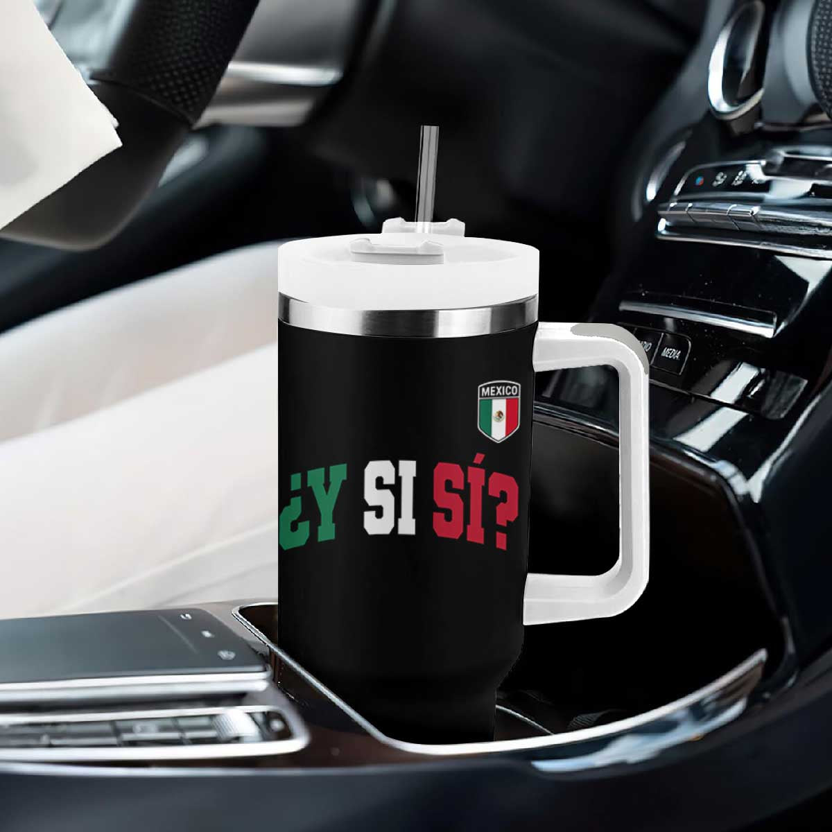 Mexican Y Si Si Football Jersey Style Tumbler With Handle Funny Mexico Roots TS11 Print Your Wear