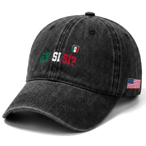 Mexican Y Si Si Football Jersey Style Washed Cotton Baseball Cap Funny Mexico Roots TS11 Print Your Wear