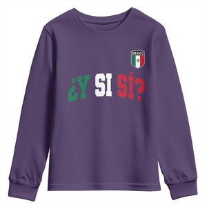 Mexican Y Si Si Football Jersey Style Youth Sweatshirt Funny Mexico Roots TS11 Purple Print Your Wear