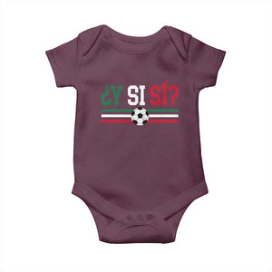 Y Si Sí Mexico Football Baby Onesie Vintage Mexican Flag Soccer Lover