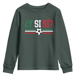 Y Si Sí Mexico Football Youth Sweatshirt Vintage Mexican Flag Soccer Lover