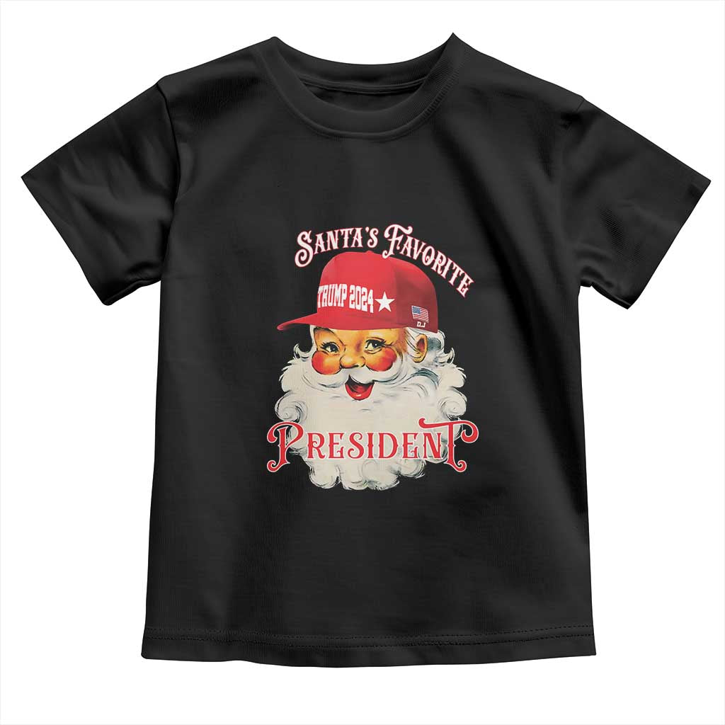 Trump Supporter Baby Shirt Santa's Favorite President Trump 2024 Christmas TS11 Black Print Your Wear