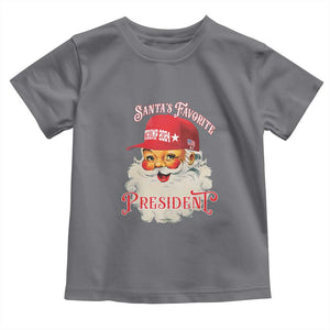 Trump Supporter Baby Shirt Santa's Favorite President Trump 2024 Christmas TS11 Charcoal Print Your Wear