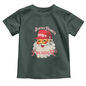 Trump Supporter Baby Shirt Santa's Favorite President Trump 2024 Christmas TS11 Dark Forest Green Print Your Wear
