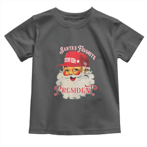 Trump Supporter Baby Shirt Santa's Favorite President Trump 2024 Christmas TS11 Dark Heather Print Your Wear