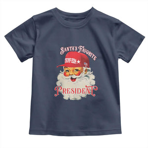 Trump Supporter Baby Shirt Santa's Favorite President Trump 2024 Christmas TS11 Navy Print Your Wear