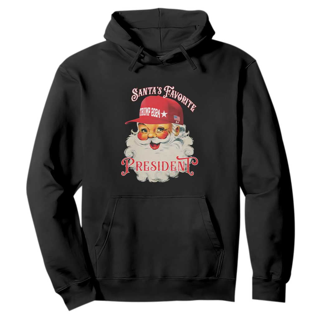 Trump Supporter Hoodie Santa's Favorite President Trump 2024 Christmas TS11 Black Print Your Wear