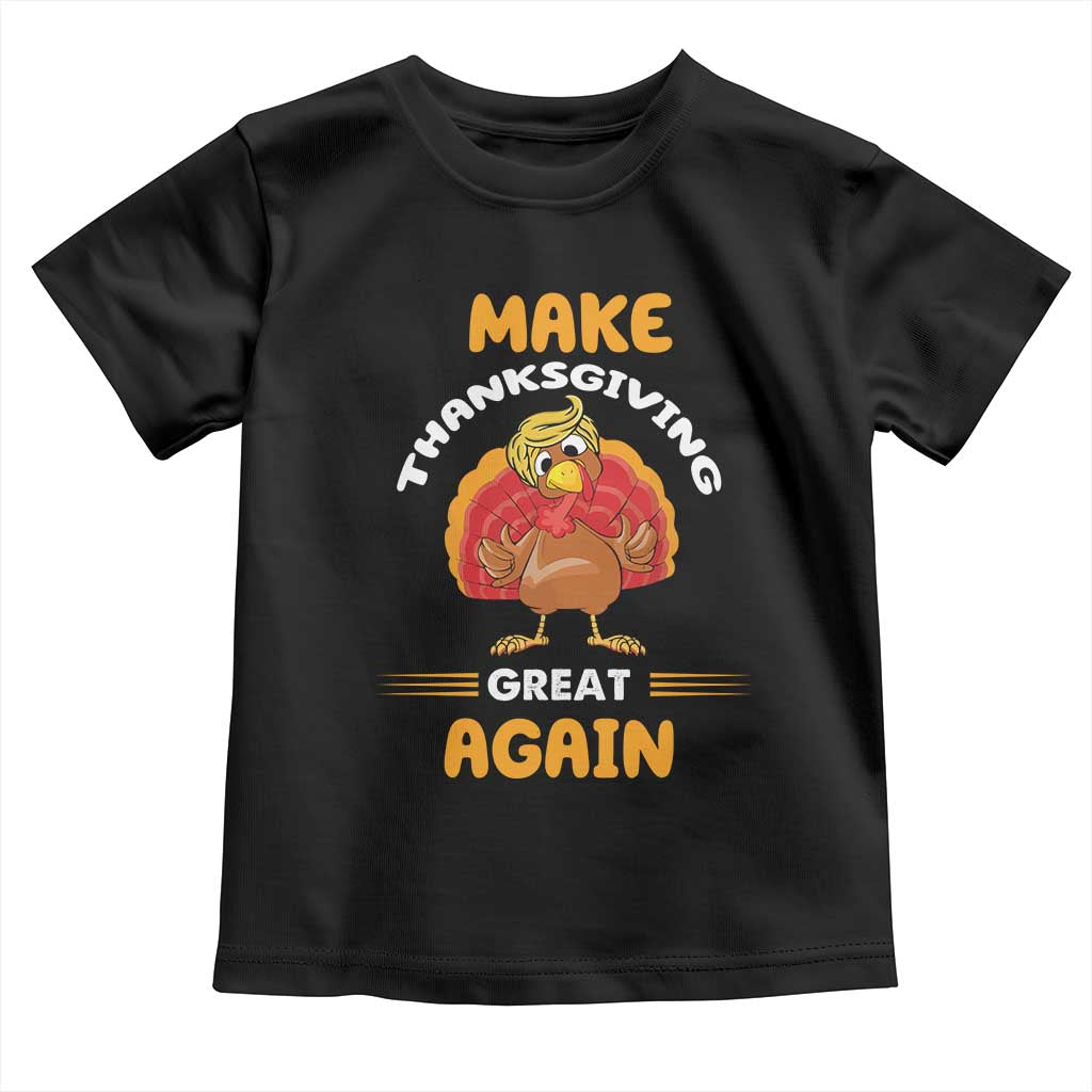 Funny Thanksgiving Trump Baby Shirt Make Thanksgiving Great Again Blond Hair Turkey TS11 Black Print Your Wear