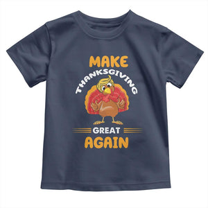 Funny Thanksgiving Trump Baby Shirt Make Thanksgiving Great Again Blond Hair Turkey TS11 Navy Print Your Wear