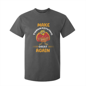 Funny Thanksgiving Trump T Shirt For Kid Make Thanksgiving Great Again Blond Hair Turkey TS11 Dark Heather Print Your Wear