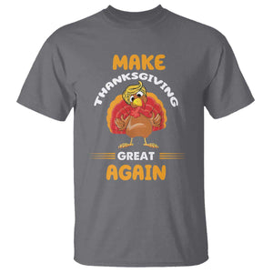 Funny Thanksgiving Trump T Shirt Make Thanksgiving Great Again Blond Hair Turkey TS11 Charcoal Print Your Wear