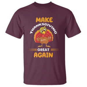 Funny Thanksgiving Trump T Shirt Make Thanksgiving Great Again Blond Hair Turkey TS11 Maroon Print Your Wear
