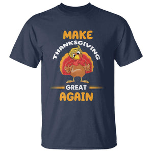 Funny Thanksgiving Trump T Shirt Make Thanksgiving Great Again Blond Hair Turkey TS11 Navy Print Your Wear
