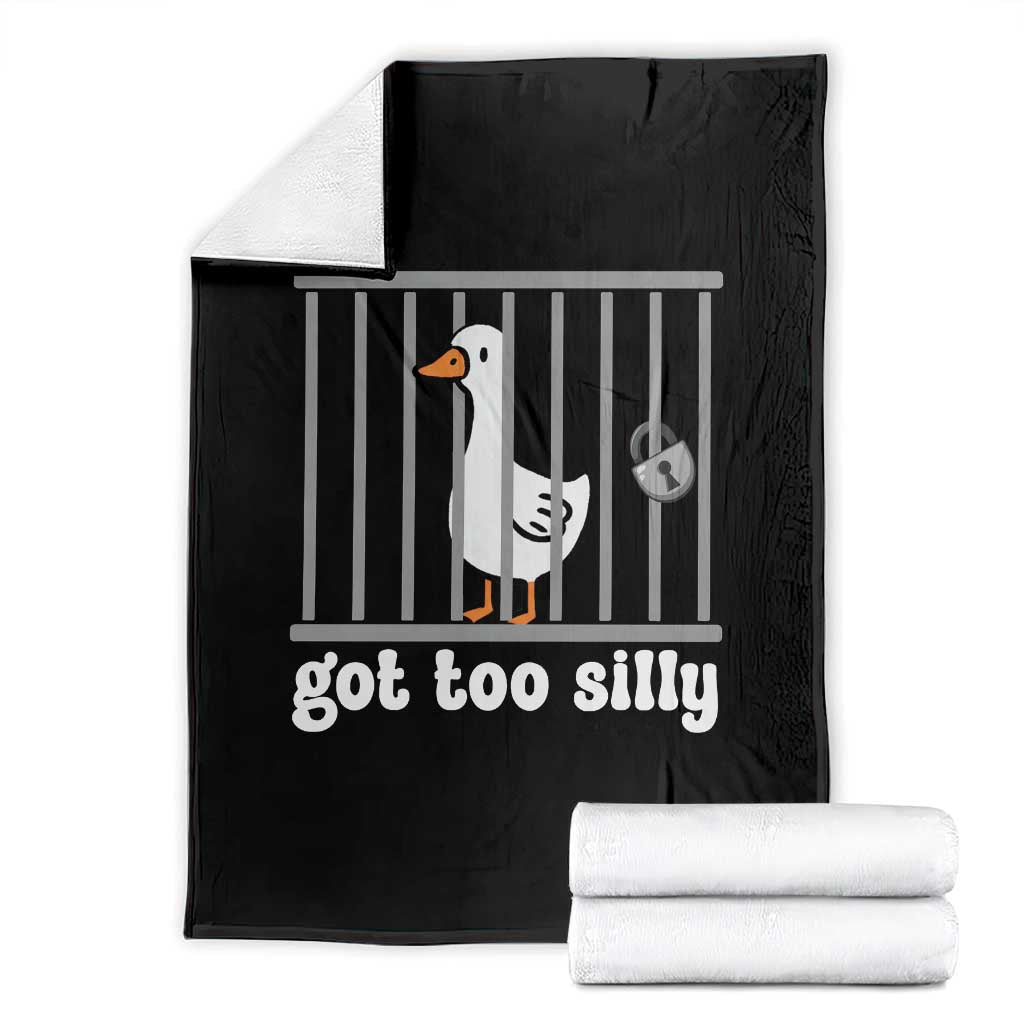 Funny Got Too Silly Throw Blanket Goose Pun Humor Animal Lovers TS11 Black Print Your Wear