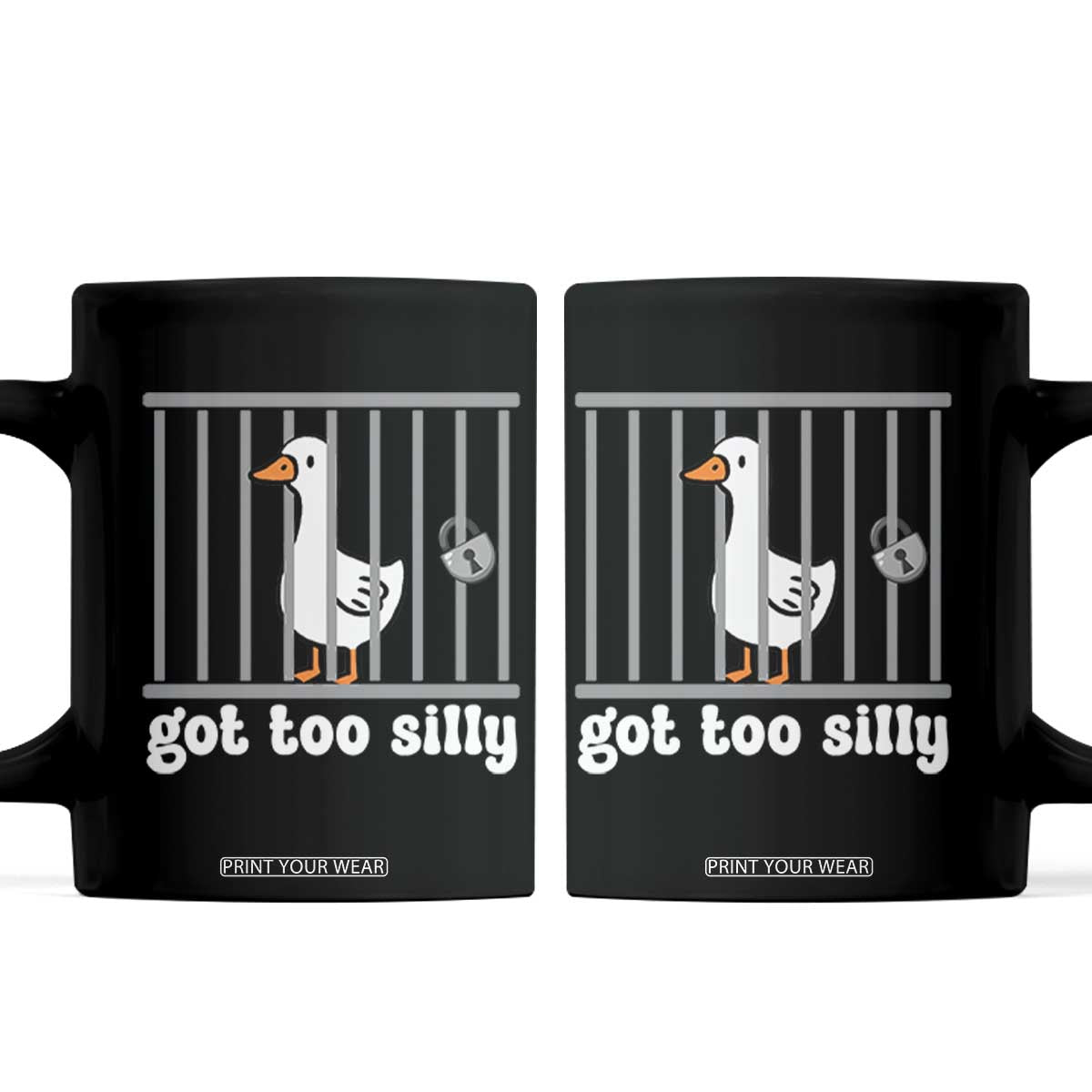 Funny Got Too Silly Coffee Mug Goose Pun Humor Animal Lovers TS11 Black Print Your Wear