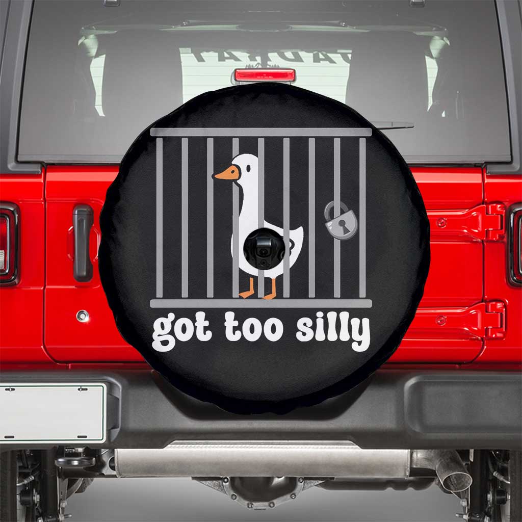 Funny Got Too Silly Spare Tire Cover Goose Pun Humor Animal Lovers TS11 Black Print Your Wear