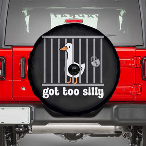 Funny Got Too Silly Spare Tire Cover Goose Pun Humor Animal Lovers TS11 Black Print Your Wear