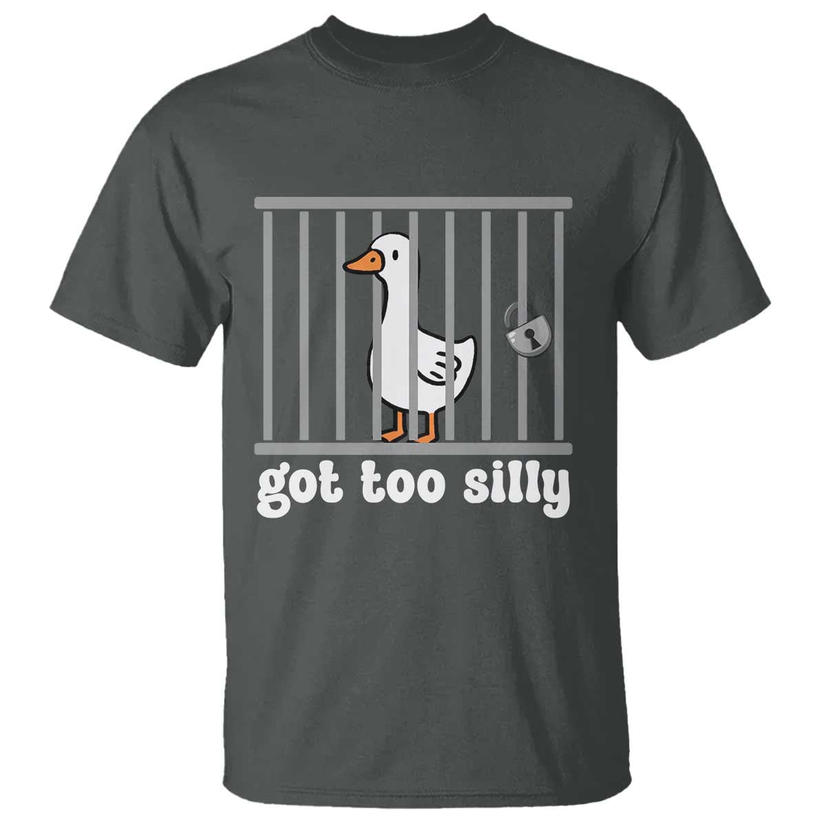 Funny Got Too Silly T Shirt - Goose Pun Humor Animal Lovers Silly Goose Tee TS11 Dark Heather Print Your Wear