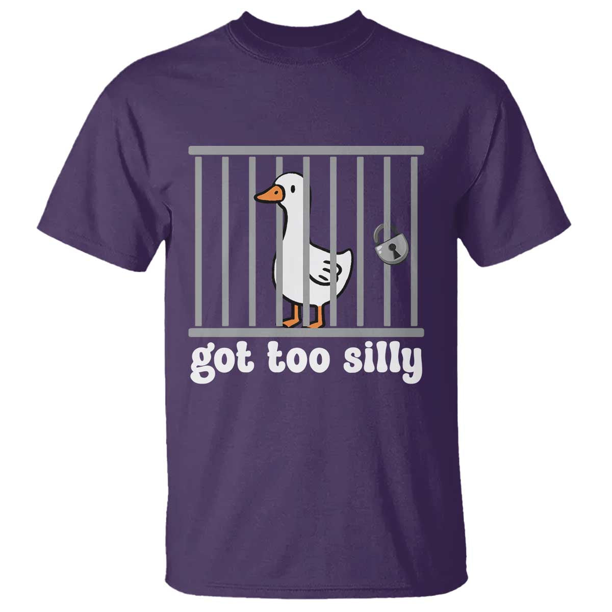 Funny Got Too Silly T Shirt Goose Pun Humor Animal Lovers TS11 Purple Print Your Wear
