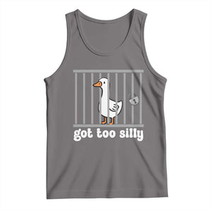 Funny Got Too Silly Tank Top Goose Pun Humor Animal Lovers TS11 Deep Heather Print Your Wear