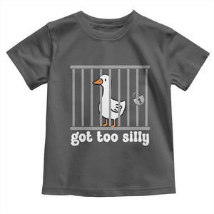 Funny Got Too Silly Toddler T Shirt Goose Pun Humor Animal Lovers TS11 Dark Heather Print Your Wear