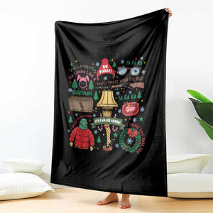 Funny Christmas Movie Throw Blanket Oh Fudge Bunny Pajama Italian Leg Lamp TS11 Print Your Wear
