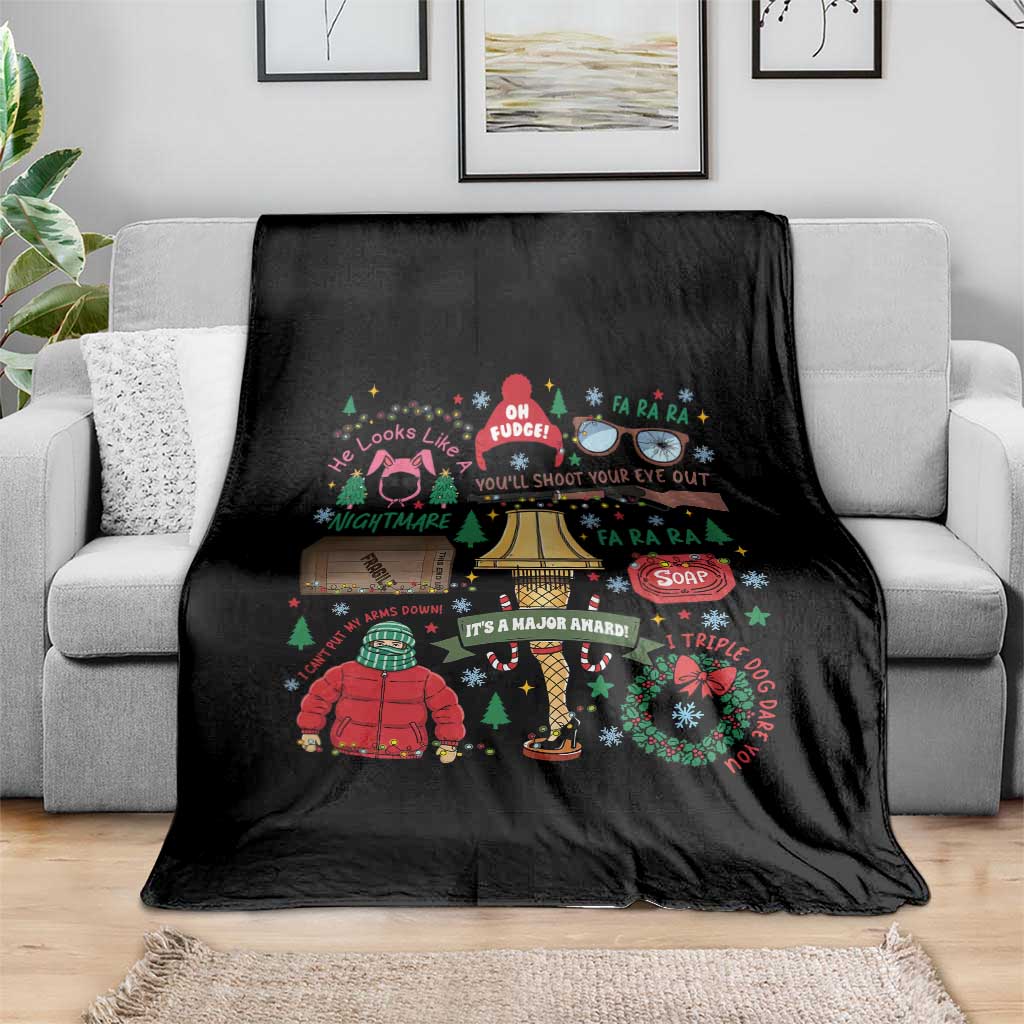 Funny Christmas Movie Throw Blanket Oh Fudge Bunny Pajama Italian Leg Lamp TS11 Print Your Wear