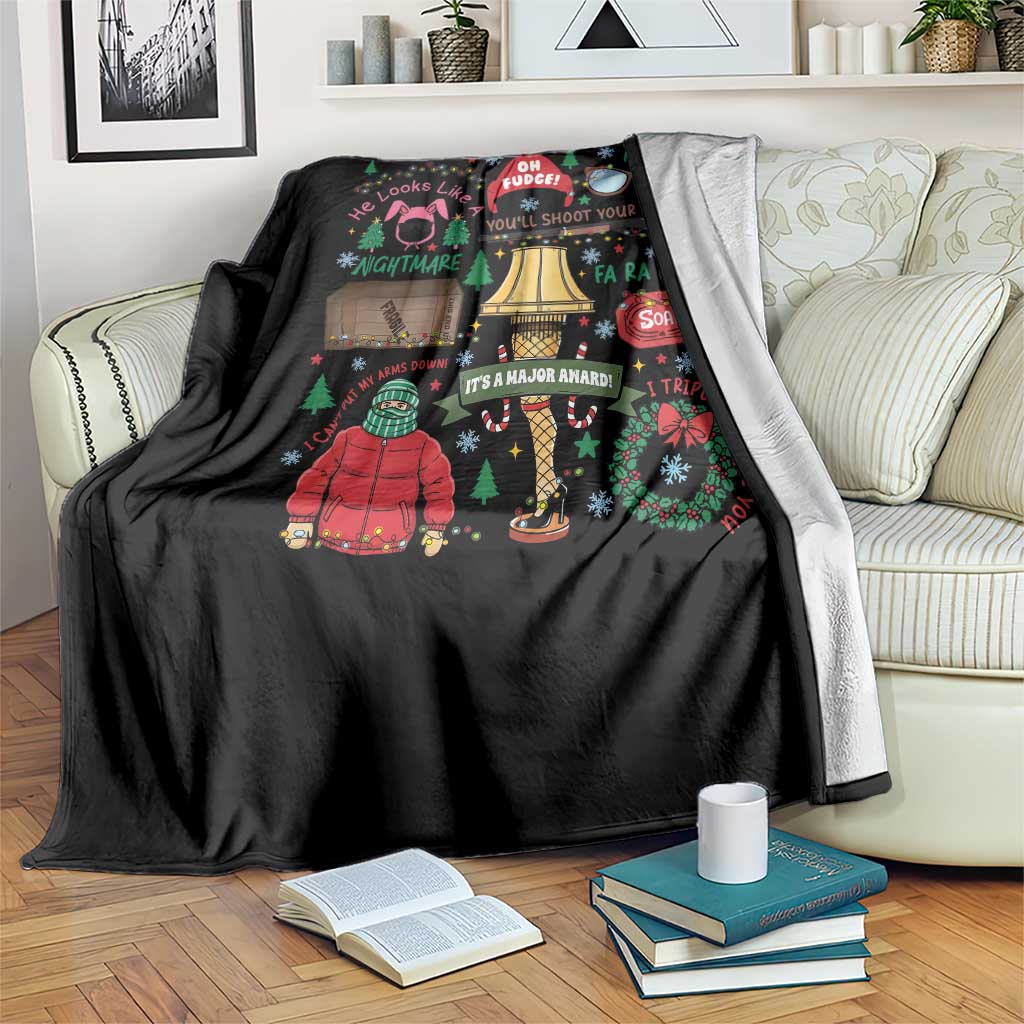 Funny Christmas Movie Throw Blanket Oh Fudge Bunny Pajama Italian Leg Lamp TS11 Print Your Wear