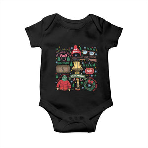 Funny Christmas Movie Baby Onesie Oh Fudge Bunny Pajama Italian Leg Lamp TS11 Black Print Your Wear