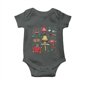 Funny Christmas Movie Baby Onesie Oh Fudge Bunny Pajama Italian Leg Lamp TS11 Dark Heather Print Your Wear