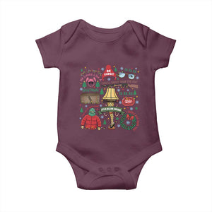 Funny Christmas Movie Baby Onesie Oh Fudge Bunny Pajama Italian Leg Lamp TS11 Maroon Print Your Wear