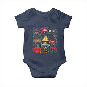 Funny Christmas Movie Baby Onesie Oh Fudge Bunny Pajama Italian Leg Lamp TS11 Navy Print Your Wear