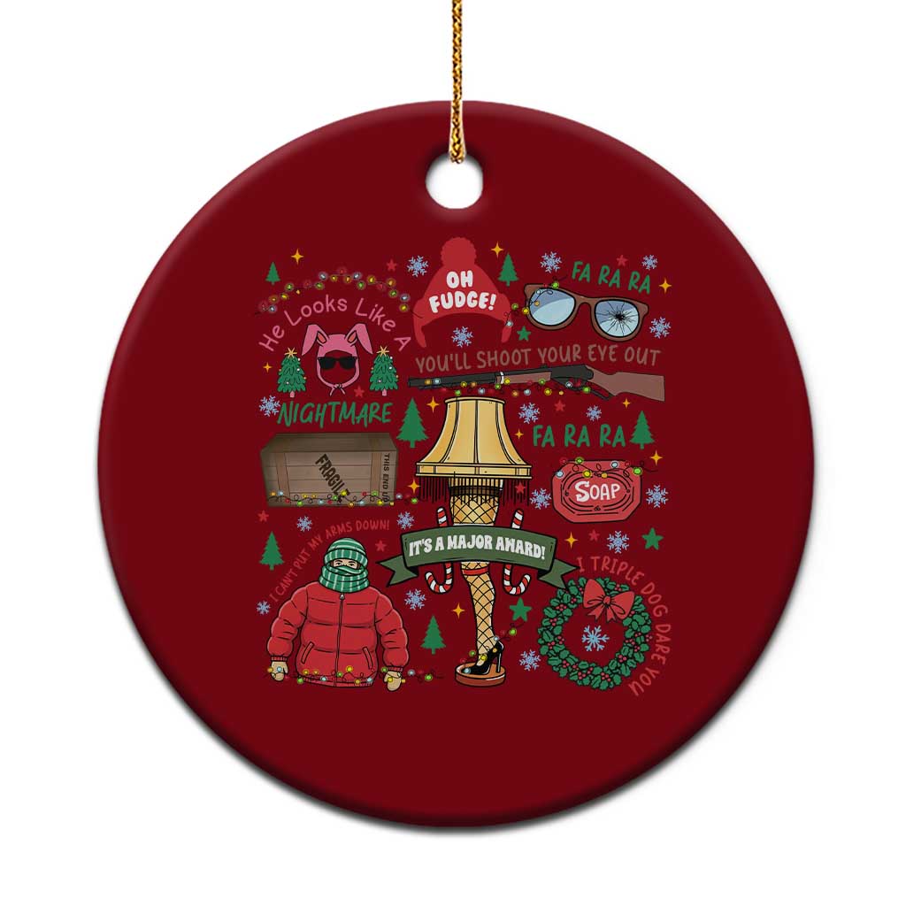 Funny Christmas Movie Ceramic Ornament Oh Fudge Bunny Pajama Italian Leg Lamp TS11 1pc Red Print Your Wear